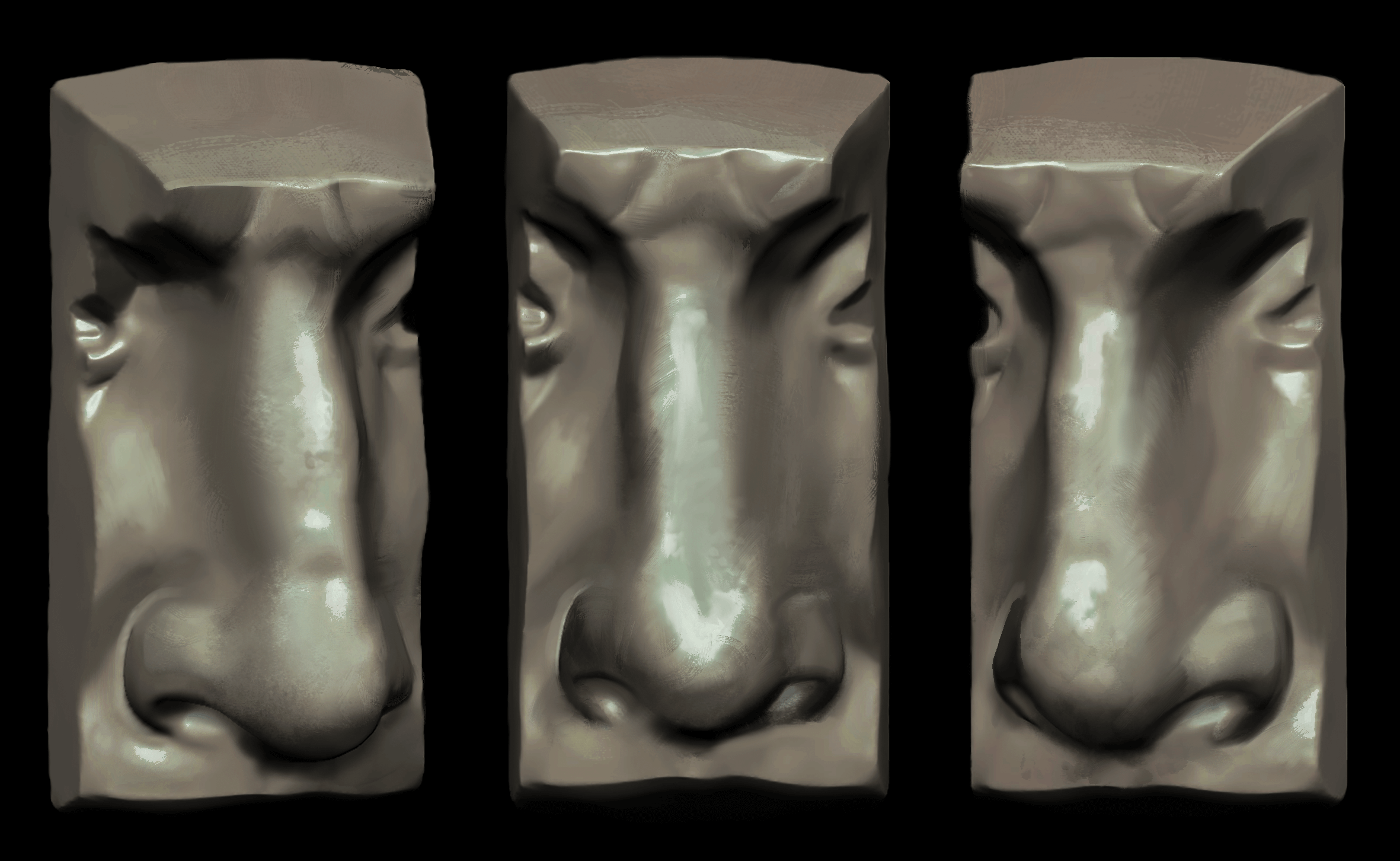 Nose David Michelangelo Digital Sculpture 3D Study