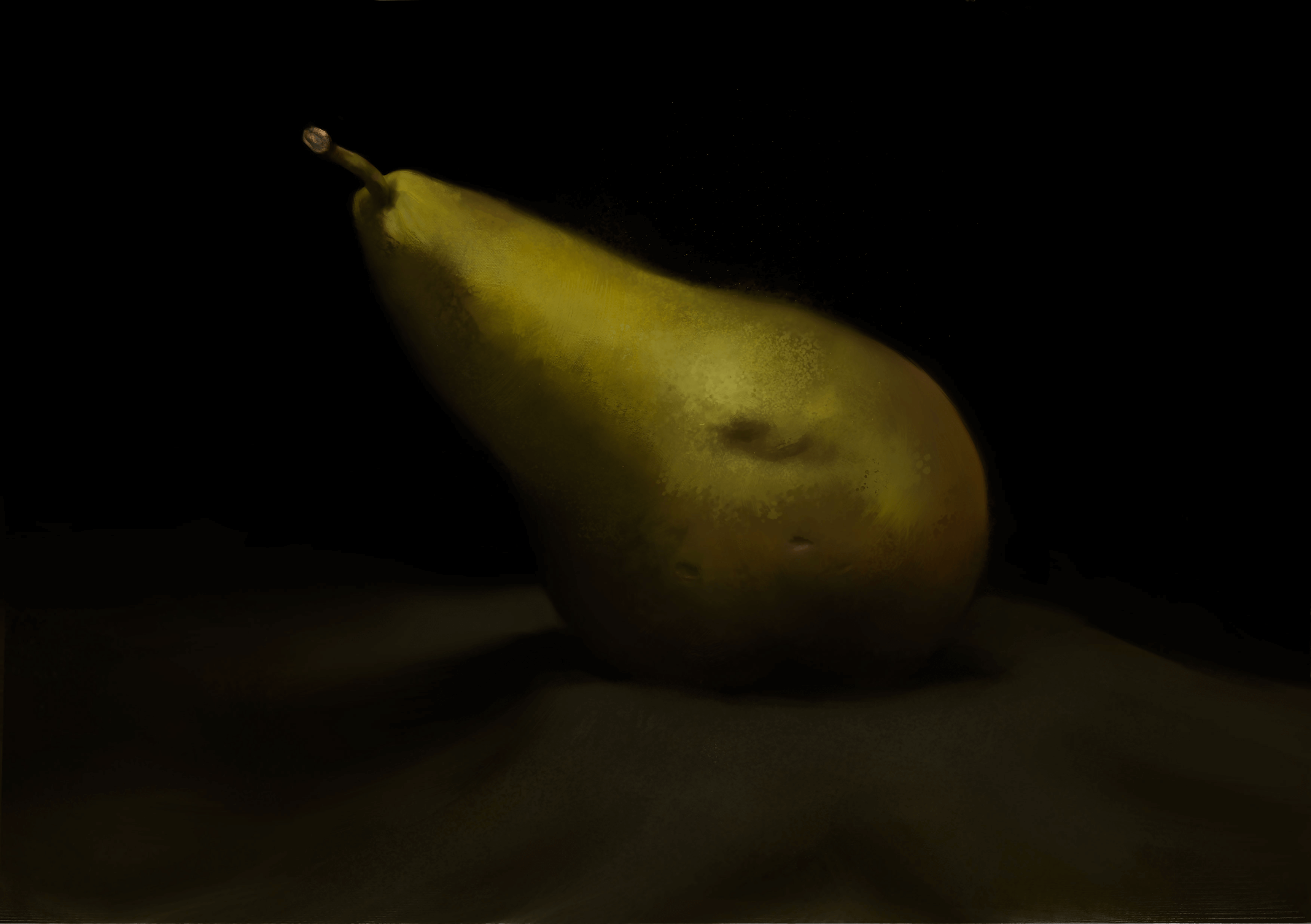 One Week Study of a Pear in Digital from Life