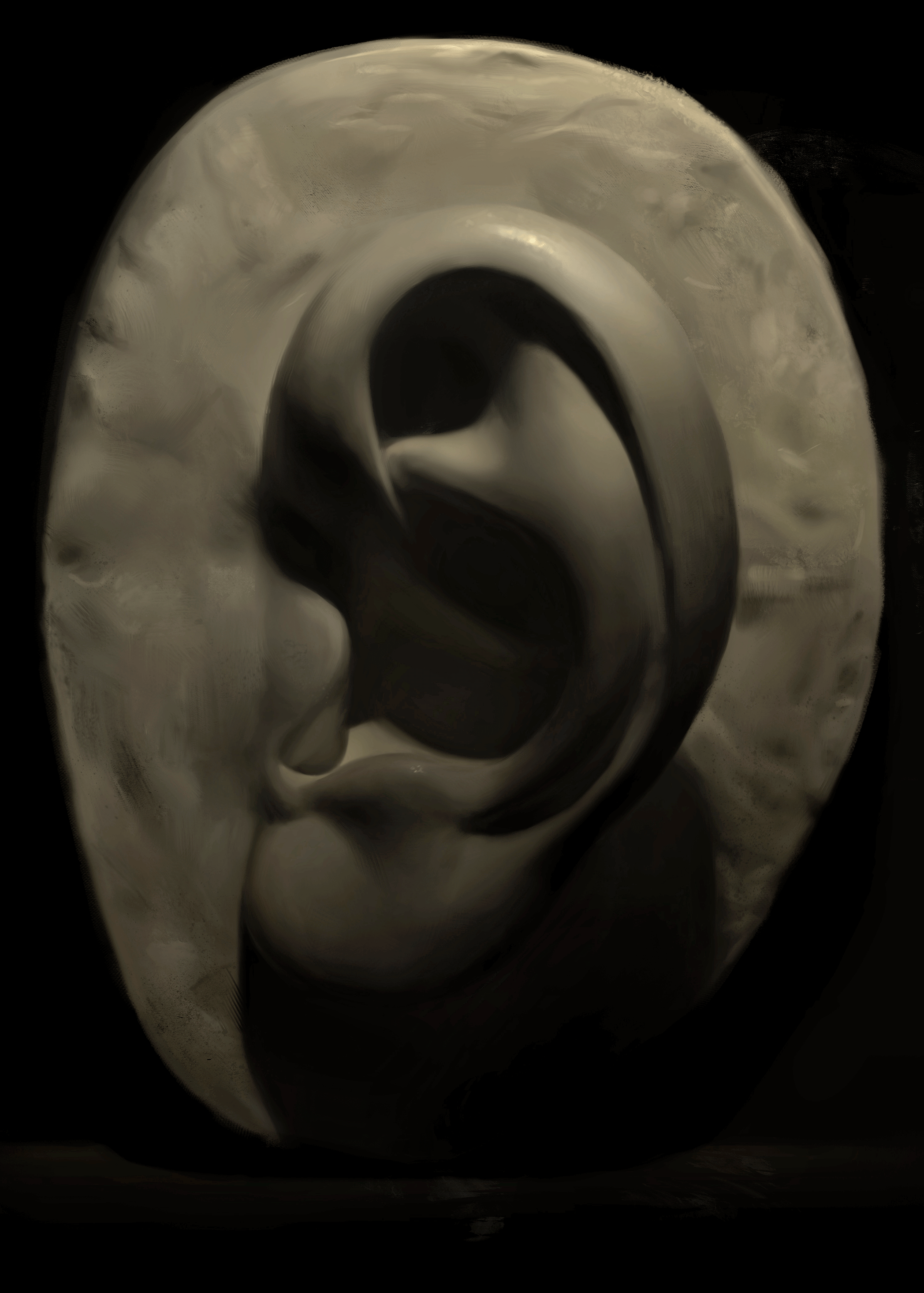 Ear Digital Painting Cast from life