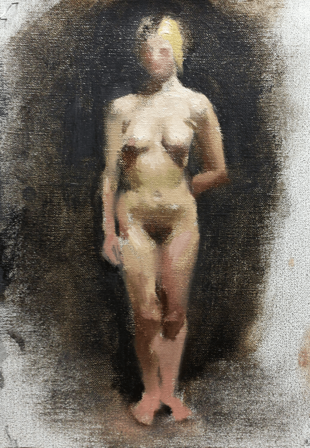 Oil Painting Sketch Figure Standing Front side