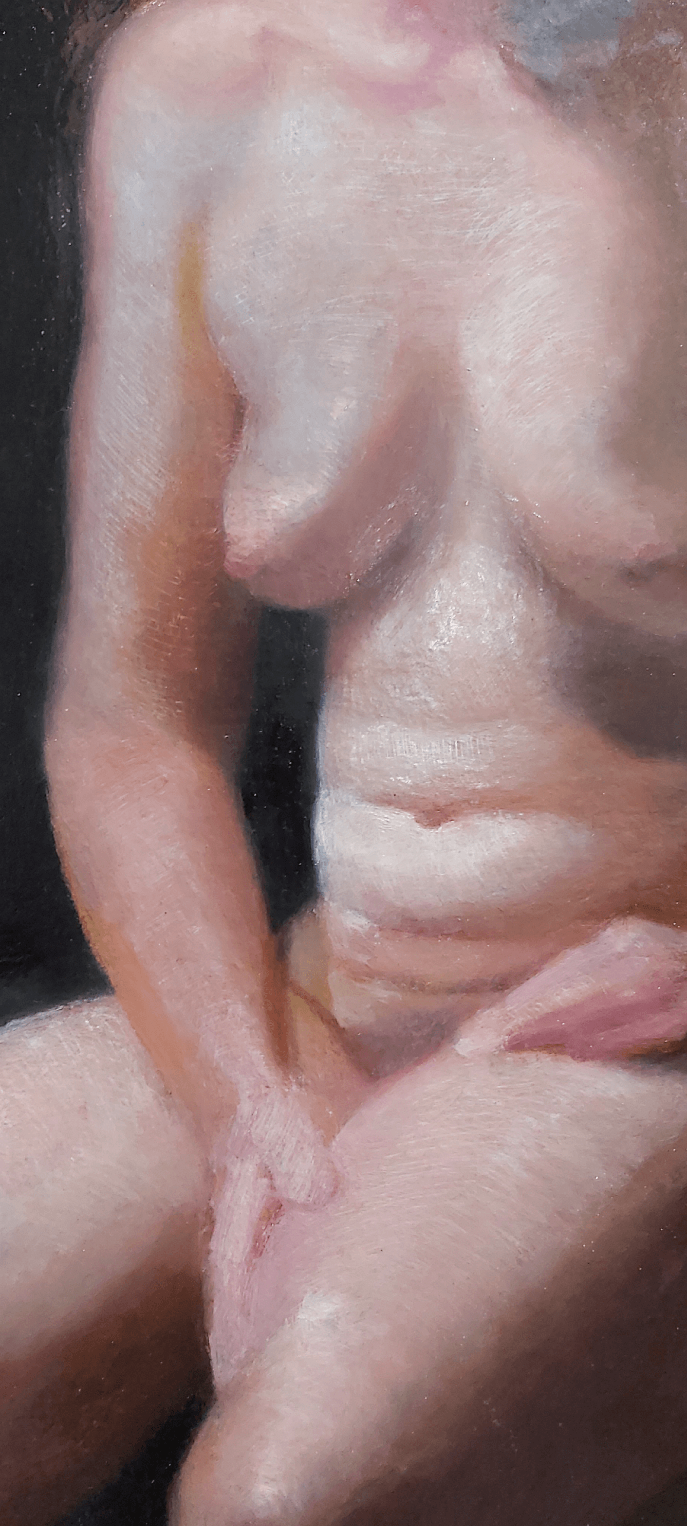 close-up Figure oilpainting on canvas.