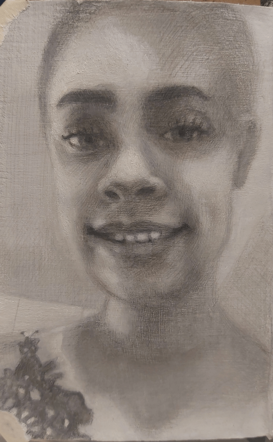 Silverpoint Portrait Girl on paper.