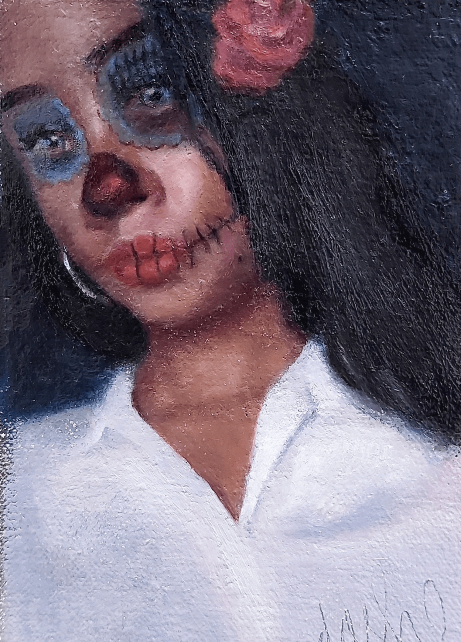 Catrina portrait oil on Canvas Fine Art