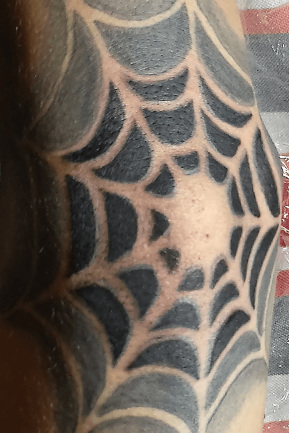 Spider Web Tattoo Elbow