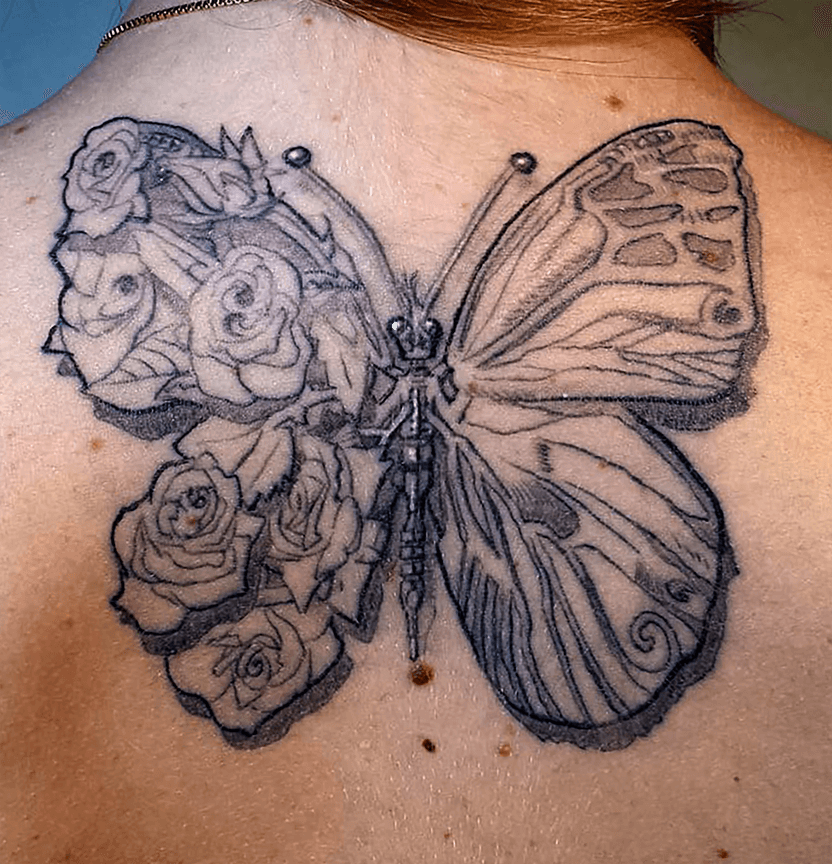 Biomechanical Butterfly Tattoo