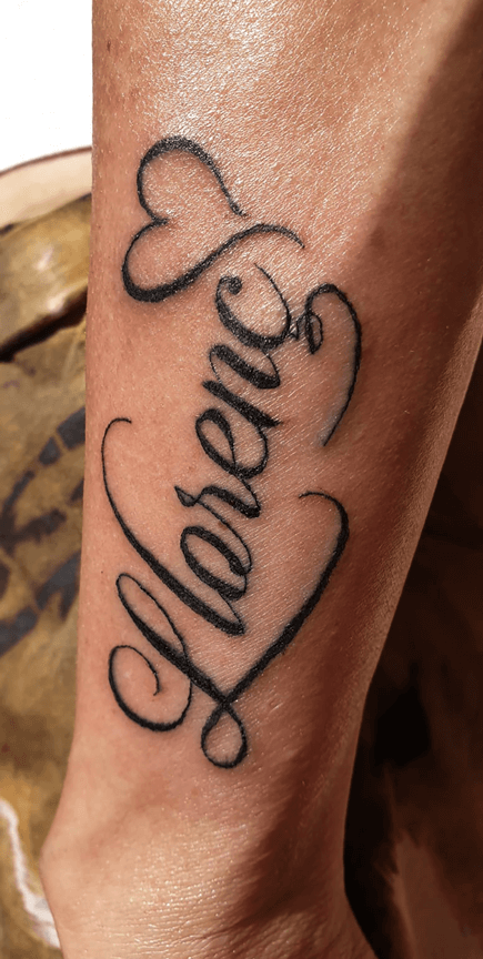 Lettering tattoo Forearm Side