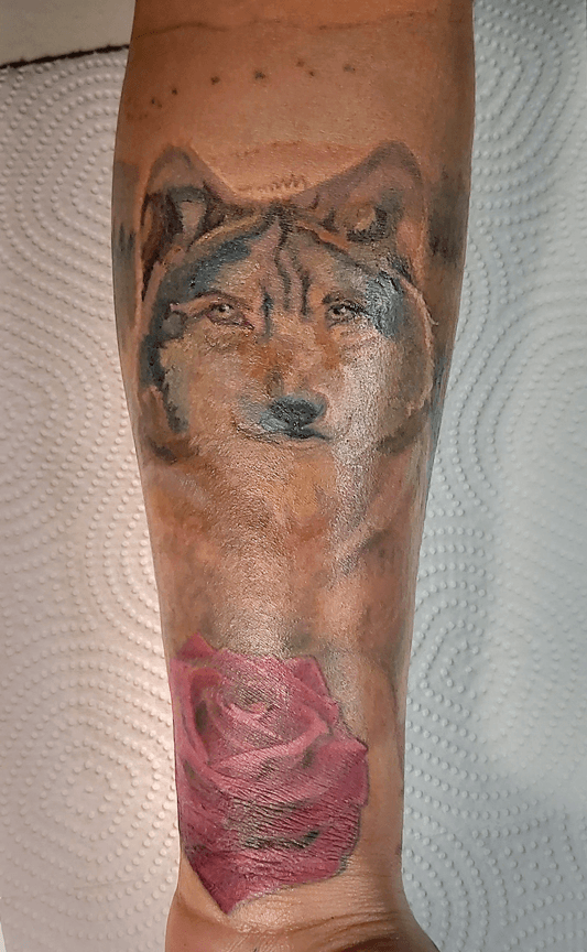 Wolf Rose Tattoo