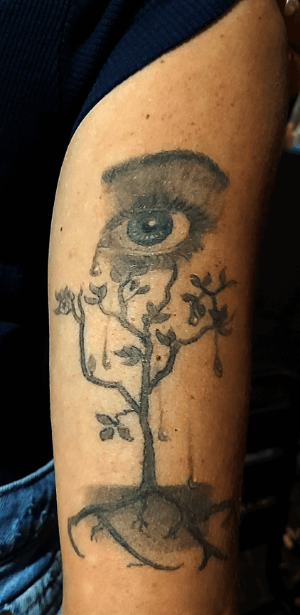 Plant Eye Roots Tears Tattoo