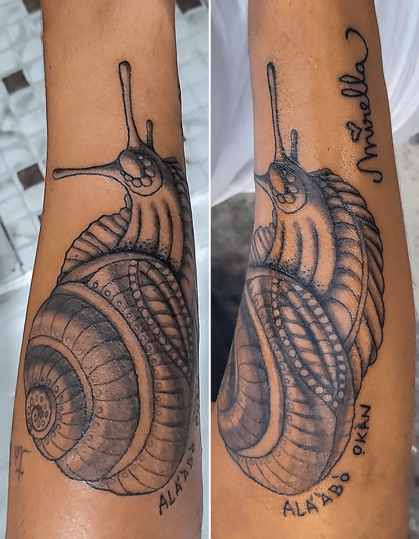 Snail Tattoo Lettering