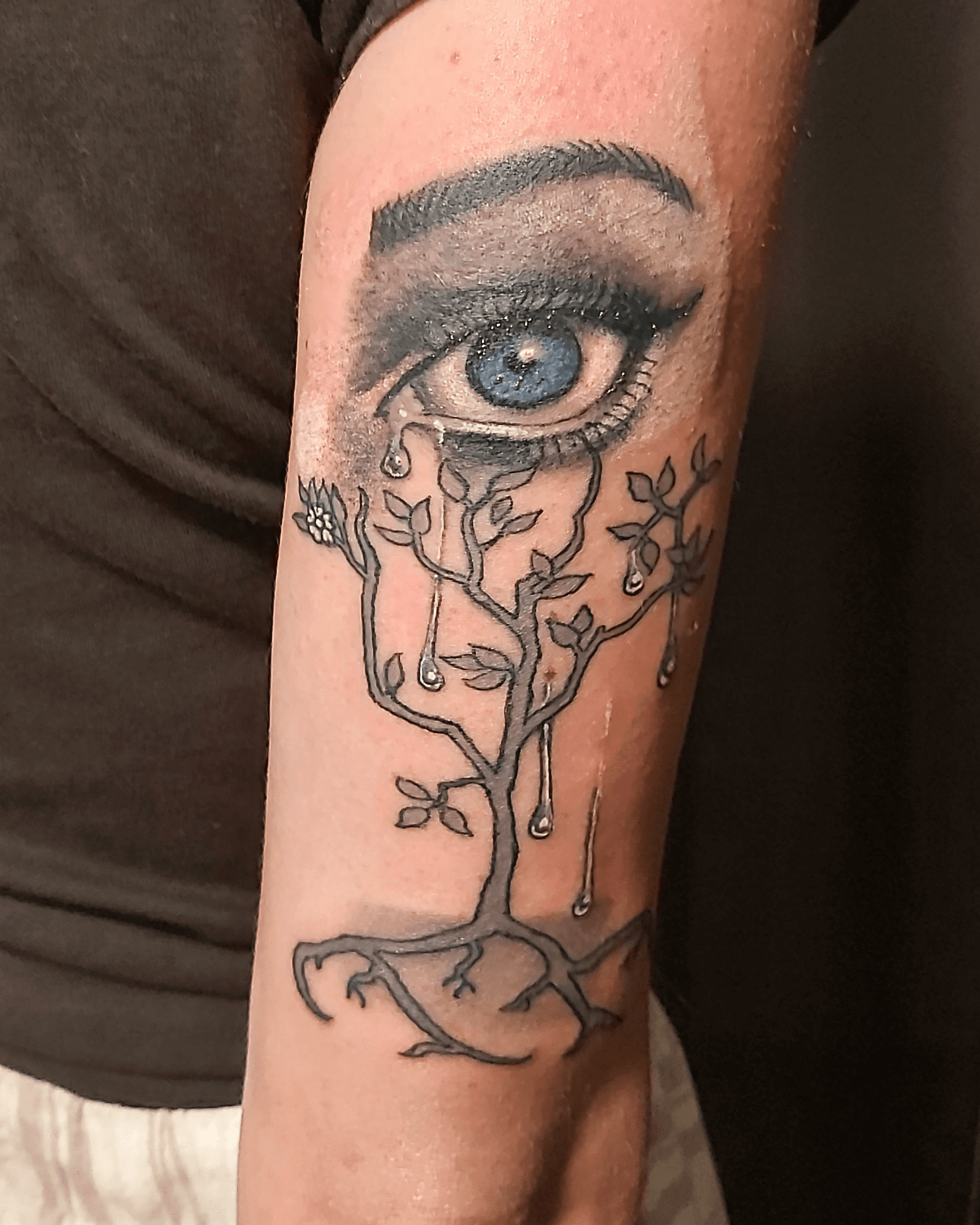 Eye, Plant, Tears, Roots, TattooArt, BackTopSleeve, JustInked